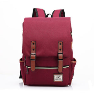 Chuwanglin Retro Men Male canvas College School Student Backpack