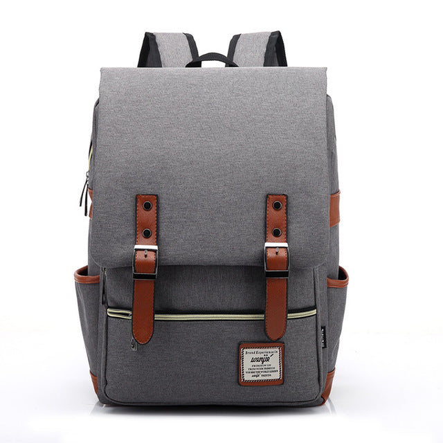 Chuwanglin Retro Men Male canvas College School Student Backpack