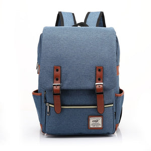 Chuwanglin Retro Men Male canvas College School Student Backpack