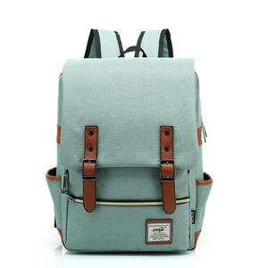 Chuwanglin Retro Men Male canvas College School Student Backpack