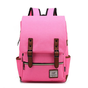 Chuwanglin Retro Men Male canvas College School Student Backpack