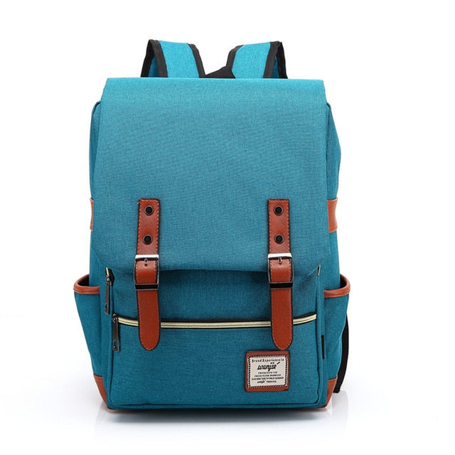 Chuwanglin Retro Men Male canvas College School Student Backpack