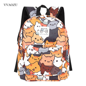 Anime Neko Atsume Women Backpack
