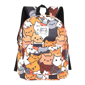 Anime Neko Atsume Women Backpack