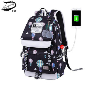 FengDong cute cactus printing school backpack