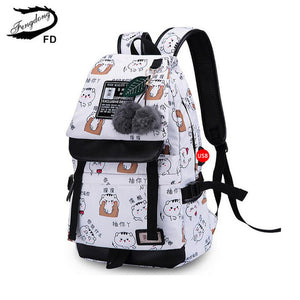 FengDong cute cactus printing school backpack