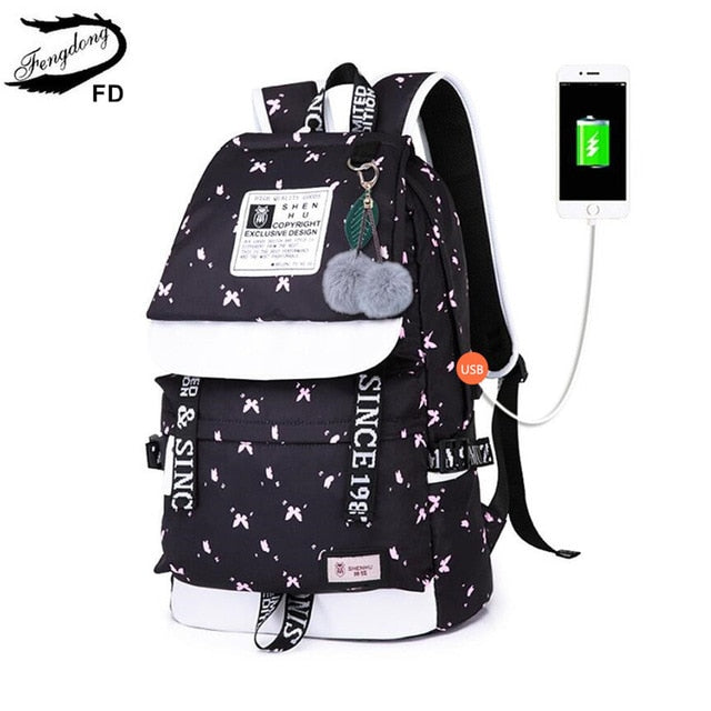FengDong cute cactus printing school backpack