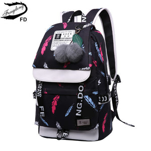 FengDong cute cactus printing school backpack
