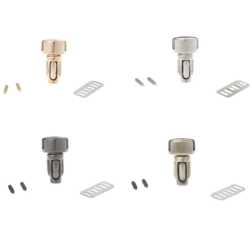 THINKTHENDO Bag with Parts & Accessories Durable Metal Clasp Turn Lock Twist Lock for DIY Handbag Bag Purse Hardware