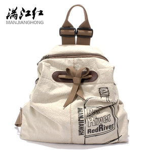 MANJIANGHONG Large Capacity Ladies Canvas Backpack