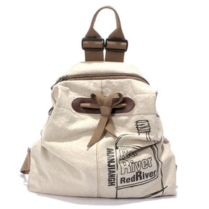 MANJIANGHONG Large Capacity Ladies Canvas Backpack