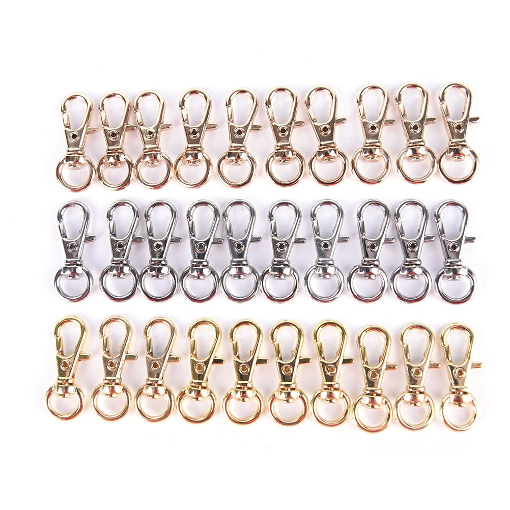 10Pcs Mini Rotatable Buckle Hook Lobster Key Chain Metal HIgh Quality Carabiner For Bag Parts & Accessories