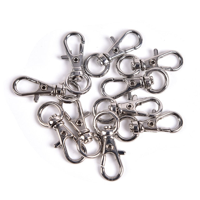 10Pcs Mini Rotatable Buckle Hook Lobster Key Chain Metal HIgh Quality Carabiner For Bag Parts & Accessories