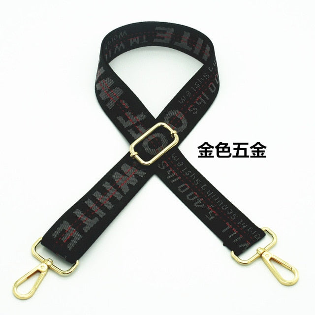 Striped Bag Straps DIY Bag Accessories Parts Replacement Shoulder Belts Handbag Strap Long Bands Handle Gold Buckle KZ1001