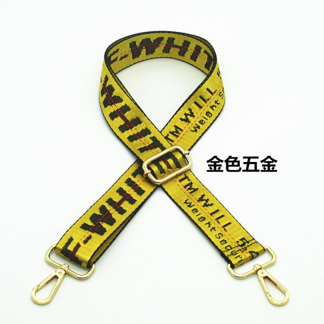Striped Bag Straps DIY Bag Accessories Parts Replacement Shoulder Belts Handbag Strap Long Bands Handle Gold Buckle KZ1001