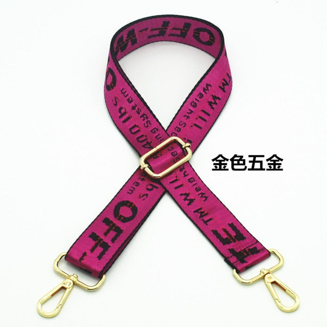 Striped Bag Straps DIY Bag Accessories Parts Replacement Shoulder Belts Handbag Strap Long Bands Handle Gold Buckle KZ1001