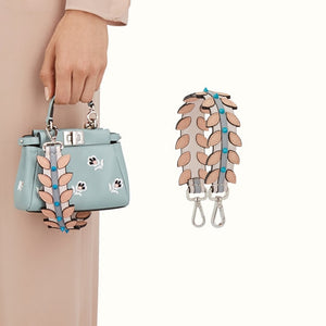 Fashion Rivets Short Wide Straps Split Leather Belt For Bag Handbag Leather Strap Handle Replacement Women Bag Parts Accessories