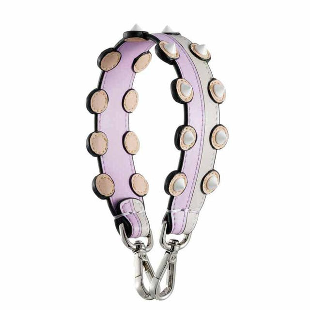 Fashion Rivets Short Wide Straps Split Leather Belt For Bag Handbag Leather Strap Handle Replacement Women Bag Parts Accessories