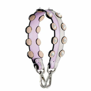 Fashion Rivets Short Wide Straps Split Leather Belt For Bag Handbag Leather Strap Handle Replacement Women Bag Parts Accessories