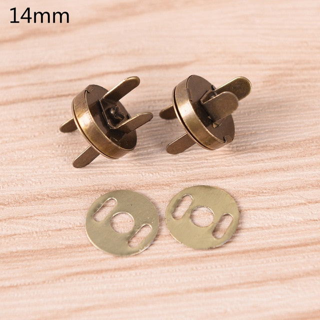 10pcs/lot High Quality 18mm/14mm Magnetic Snap DIY Handbag Purse Clasp Closures Metal Button Bag Accessories Parts Bag Button