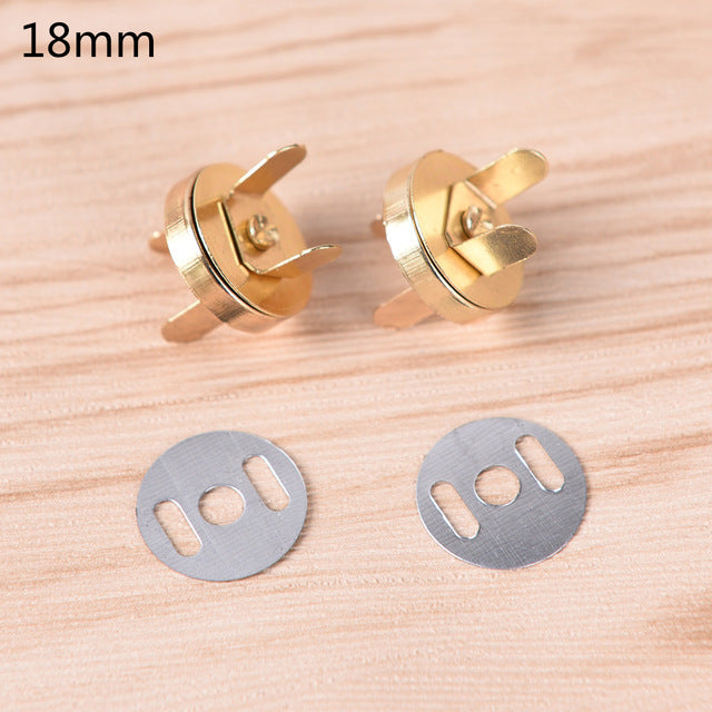 10pcs/lot High Quality 18mm/14mm Magnetic Snap DIY Handbag Purse Clasp Closures Metal Button Bag Accessories Parts Bag Button