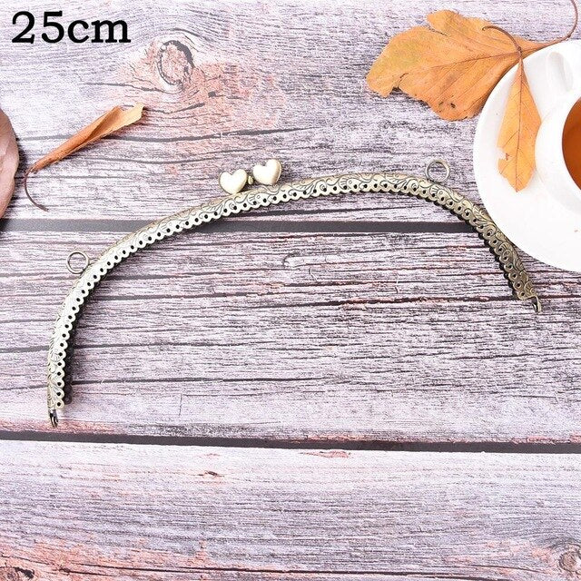 1 Pcs Heart Purse Metal Kiss Clasp Lock Handbag Handle Coin Bag Frame Handle Arch For DIY Purse Bag 4 Sizes