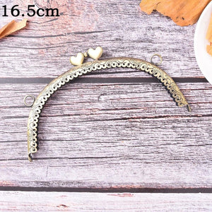 1 Pcs Heart Purse Metal Kiss Clasp Lock Handbag Handle Coin Bag Frame Handle Arch For DIY Purse Bag 4 Sizes